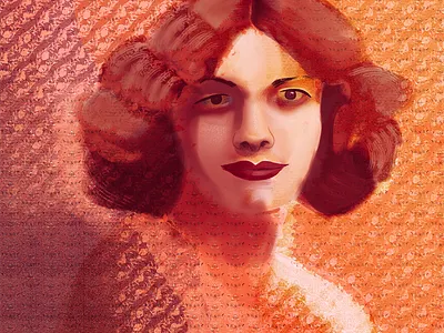 Studying the hair_4 hairstyle illustration orange portrait woman