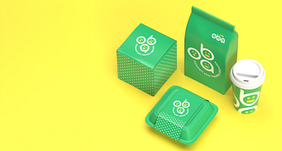 Branding of Cafe Oba 3d branding graphic design logo