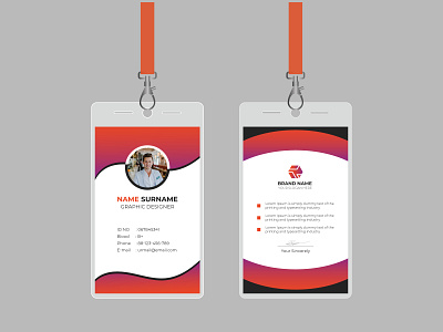 Professional identity card or business id card design graphic design ui