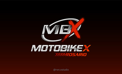 MotoBikeX Logo Design branding dynamic gears helmets logo mb moto motorbike motorcycle motors neon red rosario x