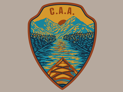 CAA- Merch Design apparel design graphic art graphic design illustration kayak landscape merch merchandise nature screen print