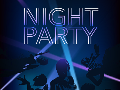 NIGHT PARTY FLYER app branding club design djlife djs graphic design illustration logo night nightclub nightlife partygirl partynight partynights partypeople saturdaynight ui ux vector