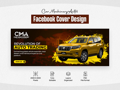CMA Trades - Car Business Facebook Banners animation app banner design branding buiness cover business banner business post car ads car banner car facebook cover cover template design facebook cover facebook cover design graphic design illustration logo ui vector