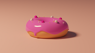 Pink Sprinkle Donut 3d blender design donut render