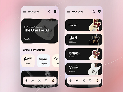 CANORS - Guitar Store Mobile App app branding design graphic design illustration logo ui ux