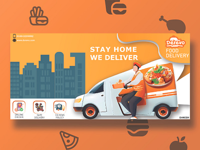 FOOD DELIVERY WEB BANNER ads banner app banner banner ads banner tempaltes branding design header landing page product banner social media banner vector web banner web banner design website banner