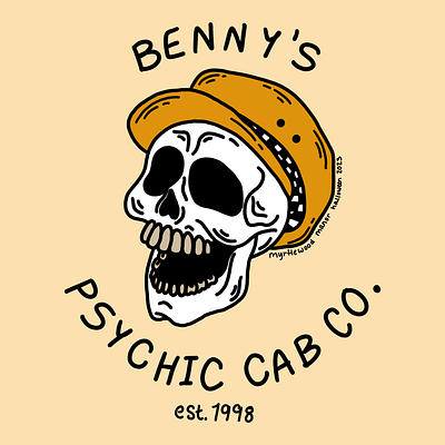 Benny's Psychic Cab design halloween illustration