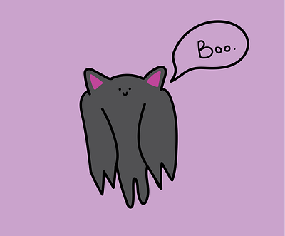 Boo Bat cute design illustration