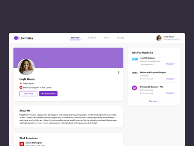 006: User Profile app dailyui dailyuichallenge design ui design uiux user profile uxdesign