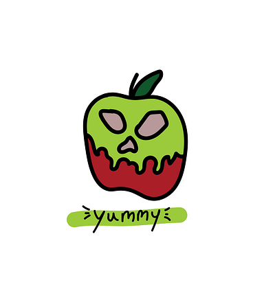 Yummy Apple cute design illustration