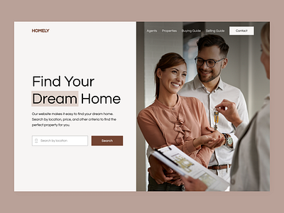 Homely hero section design ui ux web design