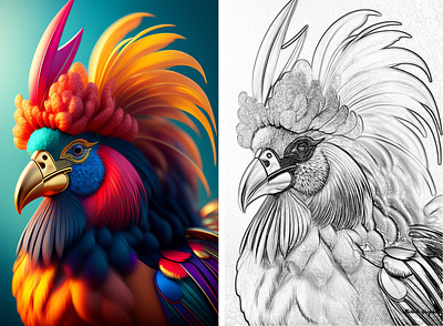 Sketch With Photoshop ai ai image bird black creative design graphic design illustration logo photo sketch