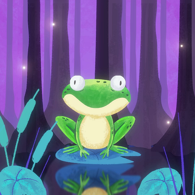 The Frog and the Firefly animation digital art illustration motion design motion graphics