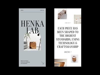 Henka Lab clean composition concept design furniture grid homepage interior minimalism mobile design portfolio simple typography ui uiux ux