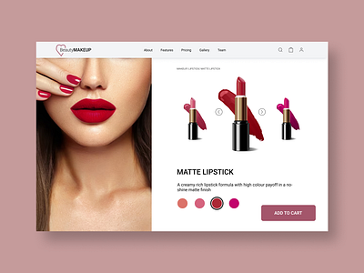 DailyUI 33: Customize Product customize dailyui dailyui033 dailyui33 design ecommerce lipstick makeup matte online product shop ui ux website
