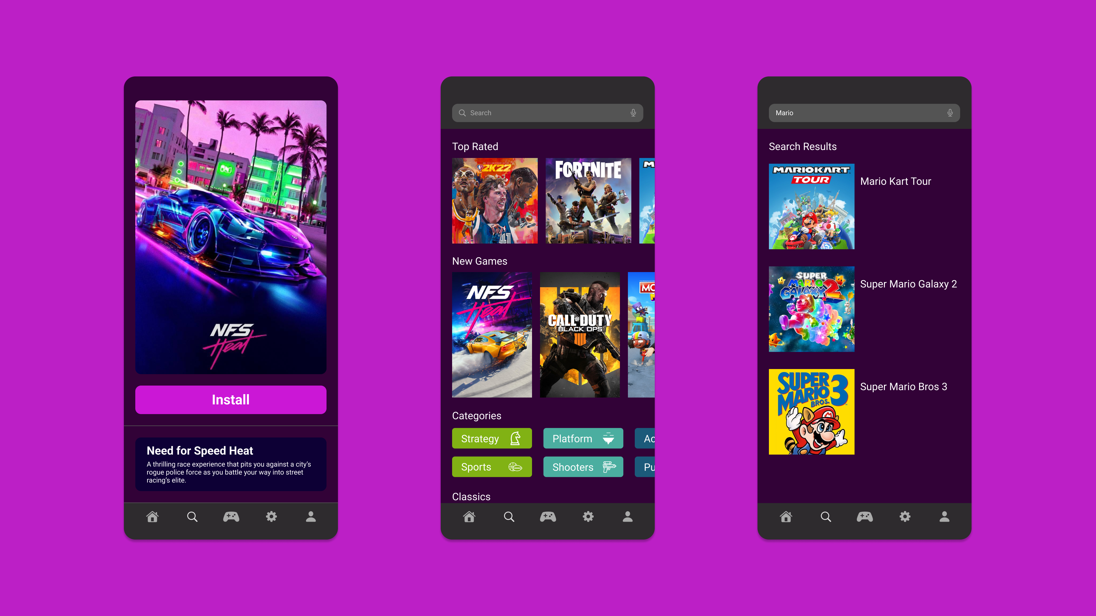 Mobile Arcade Gaming App dailyui digitaldesign gameui gaming interfacedesign ui uiuxdesign userinterface