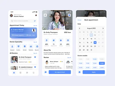 Doctor's Appointment App app appoitment design form ui ux