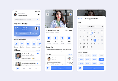 Doctor's Appointment App app appoitment design form ui ux