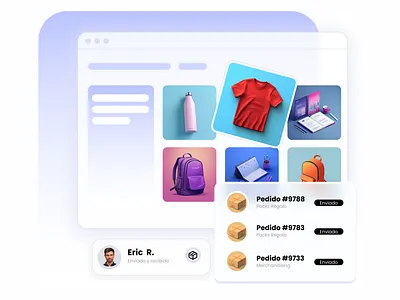 UI illustration for feature in merchandising startup Boxify design illustration ui web