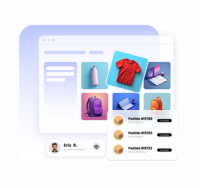 UI illustration for feature in merchandising startup Boxify design illustration ui web