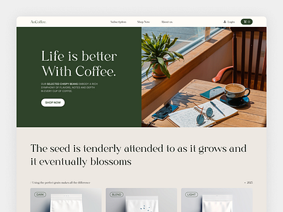 AoCoffee Website - Landing Page coffee landing page ui design ux