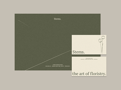 Stationary Concepts For Stems Floristry Studio brand design brand designer brand direction brand identity brand mark branding concepts creative studio design florist graphic design luxury branding minimalist modern modern branding print assets print design stationary design