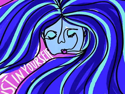 Trust yourself expression good type graphic design illustration lettering quote typography woman