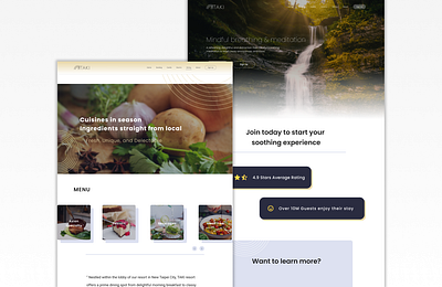 The TAKI Resort Website design food resort webdesign website