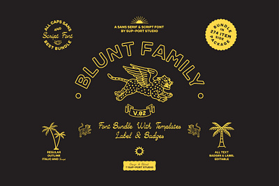 BLUNT BUNDLE FAMILY FONT branding design font graphic design illustration logo typedesign typeface typography ui ux vector