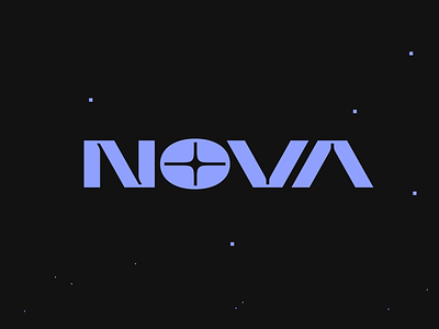 Nova cosmos flat futuristic logo modern noise retro sky space star sun type typography vector