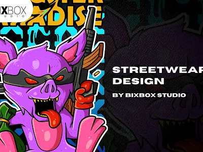 Streetwear Design for T-Shirt and Clothing - Gangsta Bat cartoon character clothing fashion design graphic design illustration tshirt design