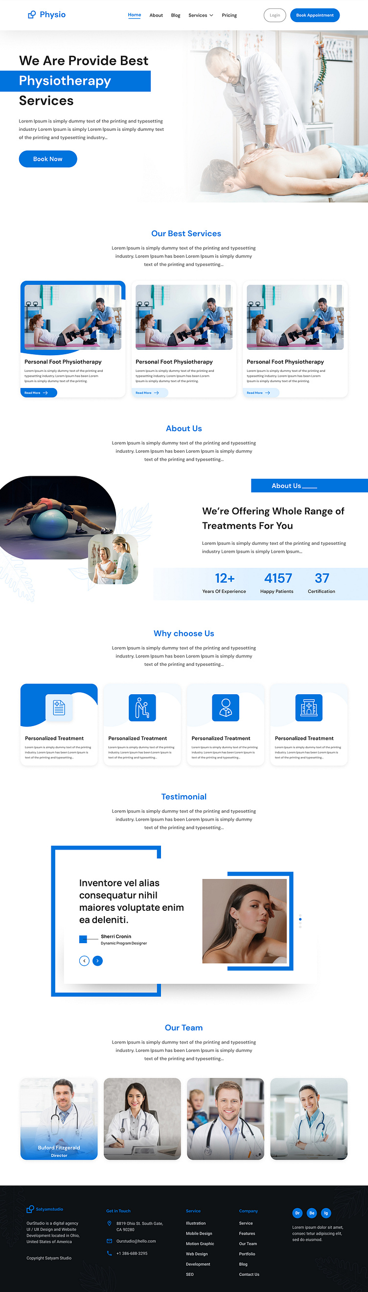 Physiotherapy Website by Appretive Infotech on Dribbble