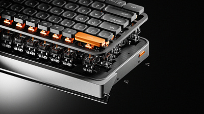 Logitech® Keyboard - Product Visualization 3d blender cgi concept keyboard logitech minimalist modern orange product design render tech technology