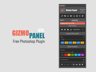 Gizmo Panel Lite Photoshop Plugin (Free) free photoshop plugin landscape plugin photoshop plugin photoshop plugins retouching plugin