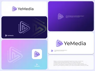 YeMedia Modern Logo/ Modern Media Logo/ Tech logo abastact brand design brand identity branding logo creative logo design graphic design letter and play logo letter m logo letter y logo logo logo design modern logo modern media logo modern play logo monogram logo