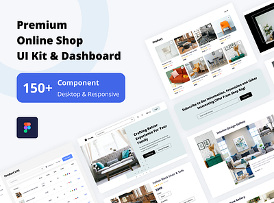 Premium E-Commerce Online Shop & Dashboard UI Kit dashboard ecommerce fashion figma landing page online shop product card sales sell seller seller dashboard shop ui ui kit ux web web design website