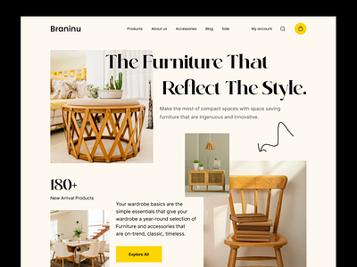 Furniture Website Header Design furniture furniture website header header design header ui interior design landing page living room real estate ui design website