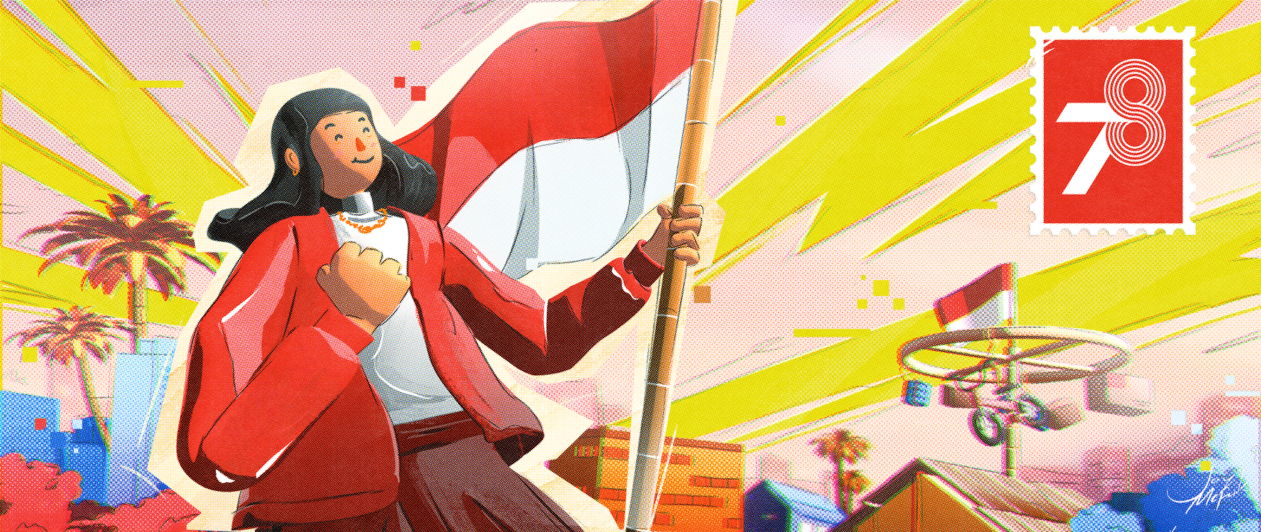 78th Indonesia Independence Day 3d 3d illustration blender colorful freedom graphic design illustration independence independence day indonesia kemerdekaan spirit