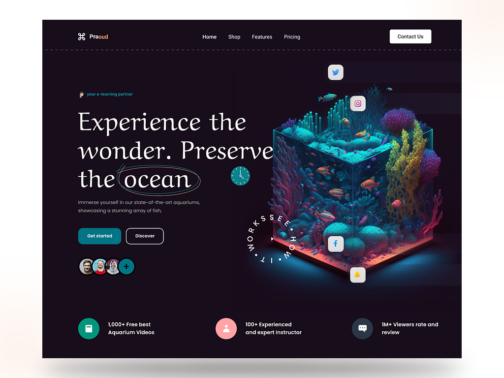 Aquarium Website Landing Page by Mahmudul Hasan Mridul on Dribbble