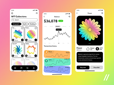 A Cryptocurrency Wallet Mobile iOS App android animation app app design app interaction crypto cryptocurrency dashboard design finance fintech ios mobile mobile app motion nft online ui ux wallet