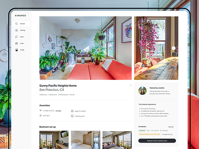 Kindred | Home details on web exploration dashboard dashboard design design editorial graphic design home home listing home swap house housing listing logged in product design sharing travel travel app ui ui design ux design web design