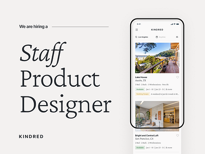 Kindred | We're Hiring! branding design graphic design hiring home illustration logo mobile design product design ui ui design ux design