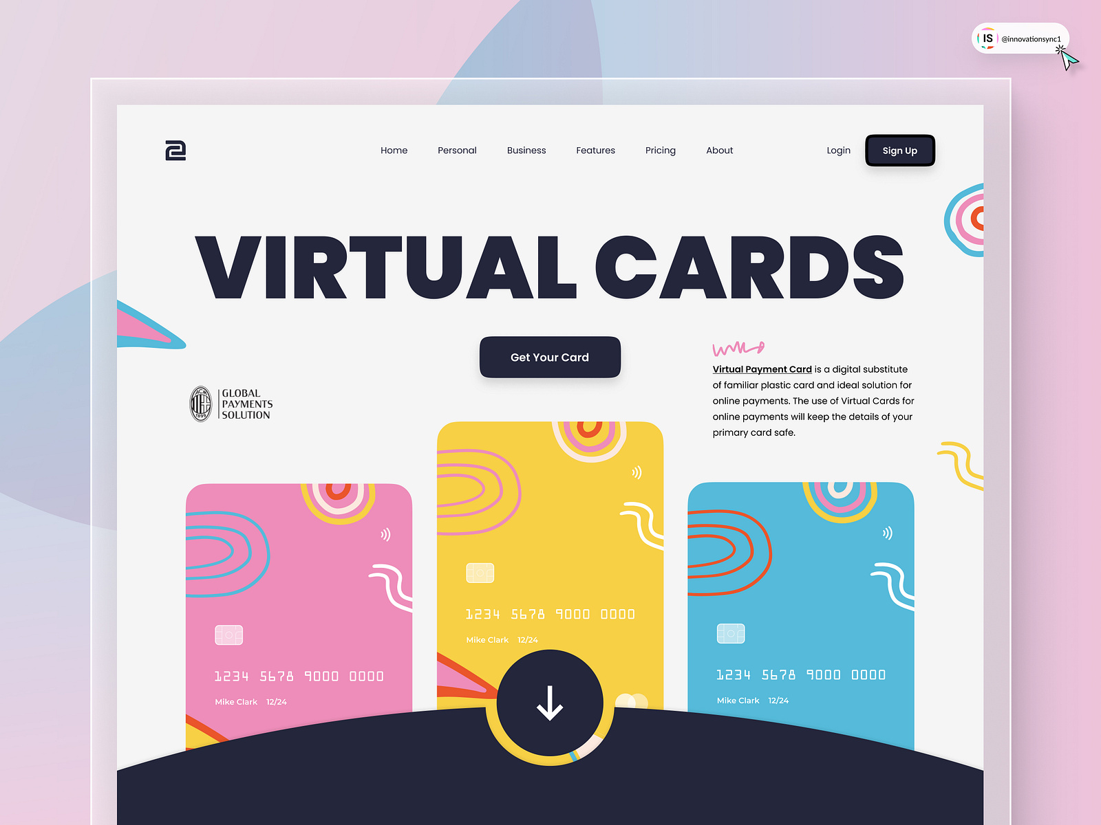 Virtual Card Website by InnovationSync on Dribbble