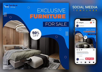 Furniture Social Media Post Design 3d animation app branding design graphic design illustration logo motion graphics ui vector