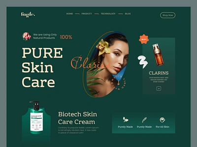 Skin Care Cosmetic Website Design beauty beauty website cosmetic cosmetics cosmetics website cosmetology design homepage inspiration landing page luxury makeup skin skin care skincare trendy ui ux webdesign website