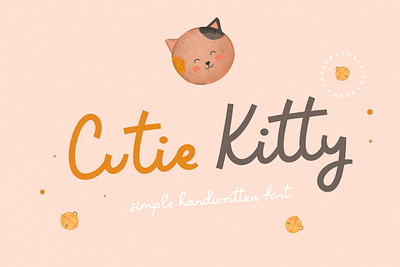 Cutie Kitty - Cute Handwriting Free Font! calligraphy canva child cricut cute font free font fun handwriting handwritten instagram kids logotype monoline natural playful procreate simple typeface typography