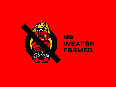 No weapon formed angry apparel brand branding clothes design devil evil eye font formed identity illustration letter logo logotype no stop weapon