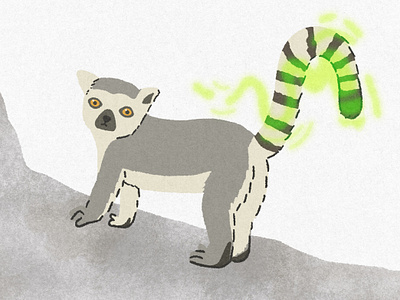 Lemurs battle for dominance by trying to outstink each other animal cartoon did you know digital art digital illustration drawing fact fun fact illustration lemur