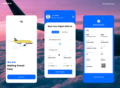 Dailyui - 24 Boarding Pass behance branding challenge dailyui design figma flight mobile application ui user interface ux