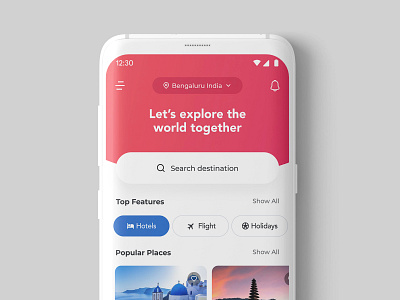 All in one - Traveller App 2023 android android app design flat minimal mobile ui travel app ui uiux ux